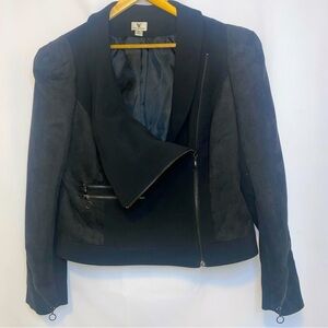 Worthington Black Suede Side Zip Jacket Size XL